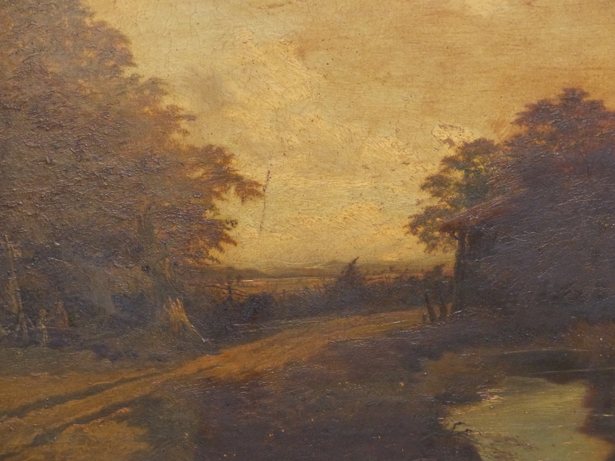 F. EDWARDSON, LATE 19th.C. ENGLISH SCHOOL. A RURAL TRACK, SIGNED OIL ON CANVAS, UNFRAMED, 46 x - Image 3 of 9