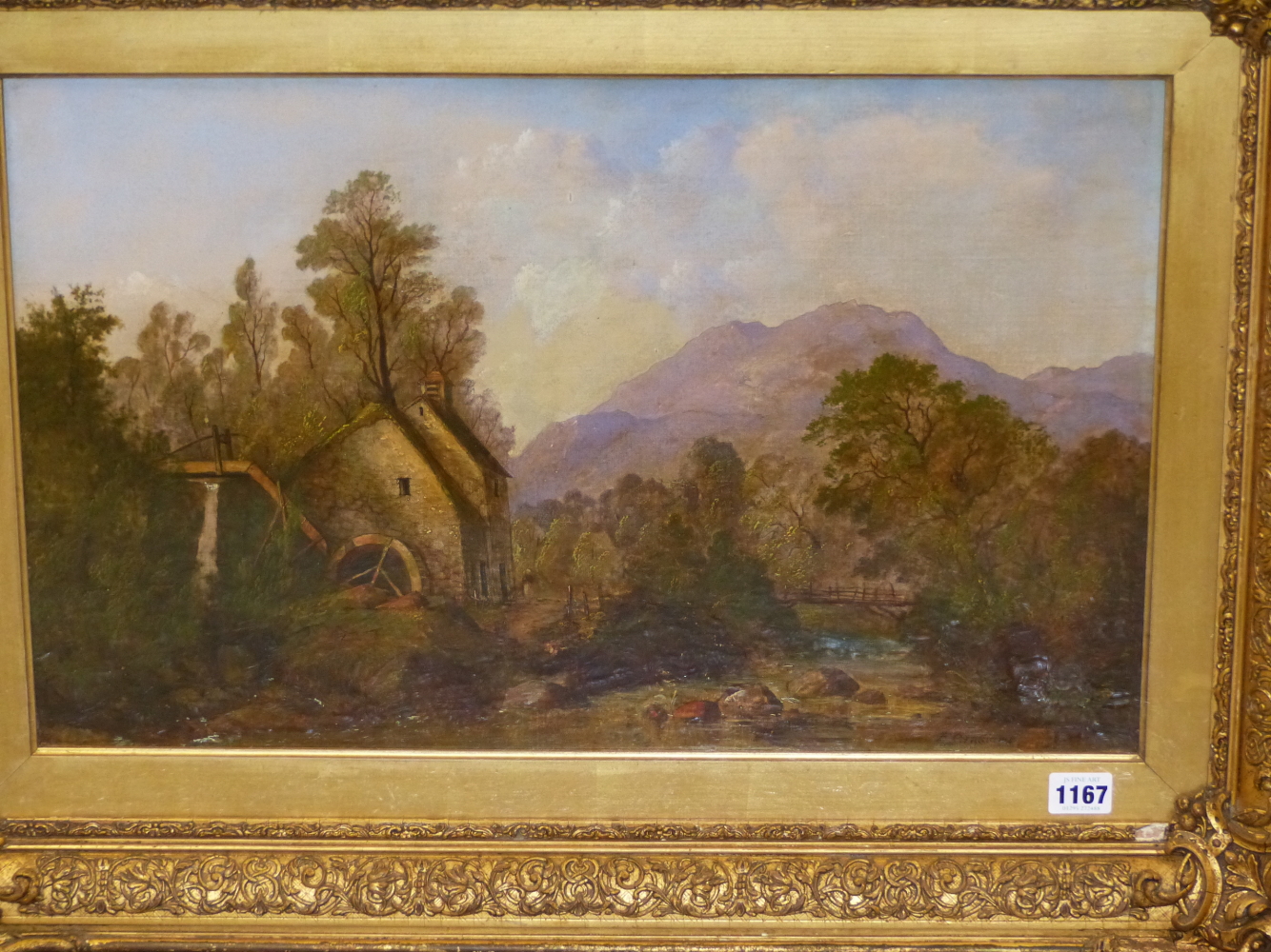 19th.C. ENGLISH SCHOOL. A RIVERSIDE MILL, OIL ON CANVAS, 37 x 57cms. - Image 2 of 7