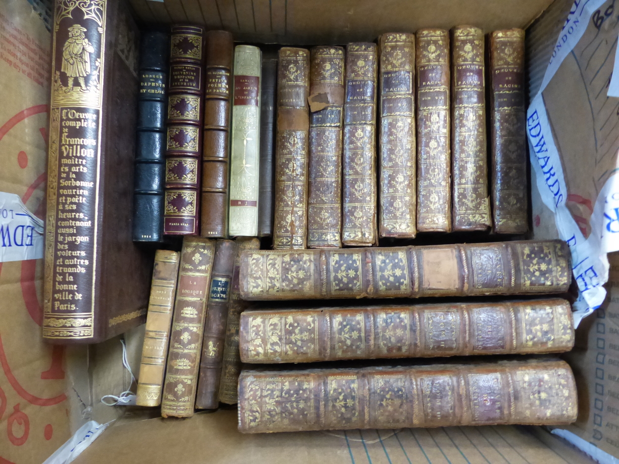 A COLLECTION OF BOOKS IN FRENCH, TO INCLUDE WORKS BY RACINE, MONTESQUIEU, BARRES, REGNARD, - Image 2 of 5