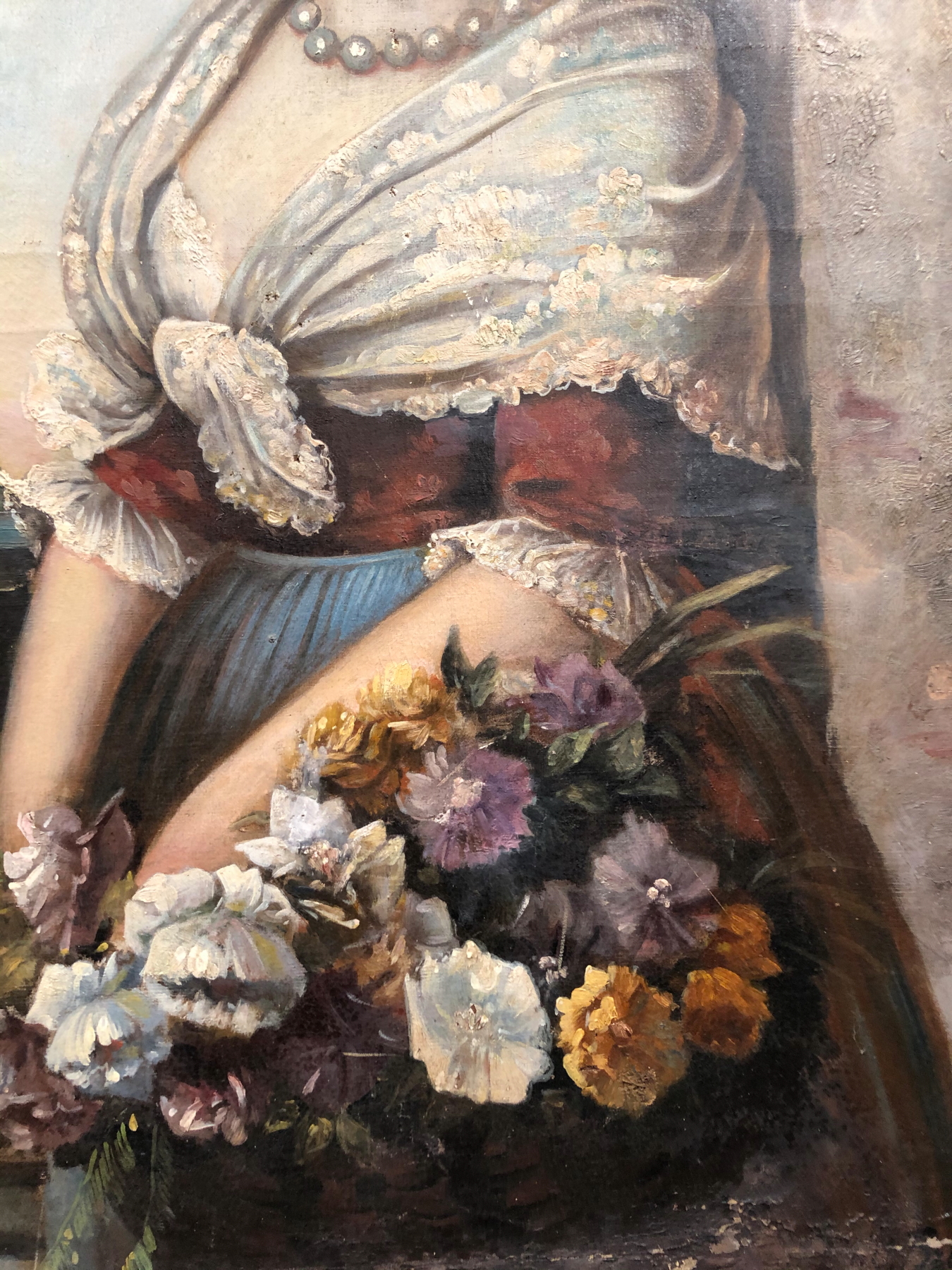 A. BRENTANO (1840-1888). THE FLOWER GIRL, SIGNED OIL ON CANVAS, 106 x 69cms. - Image 8 of 15