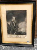 AFTER SIR JOSHUA REYNOLDS. MEZZOTINT PORTRAIT OF GEORGE LORD EDGECOMBE VICE ADMIRAL OF THE WHITE, 39