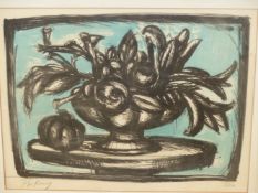 FRANZ PRIKING (1929-1979) ARR. VASE OF FLOWERS, PENCIL SIGNED LIMITED EDITION COLOUR PRINT,