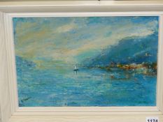 D.GARRATT (20th/21st.C.). ARR. TWO COASTAL VIEWS, ONE SIGNED OIL ON BOARD, 26 x 36cms (2).