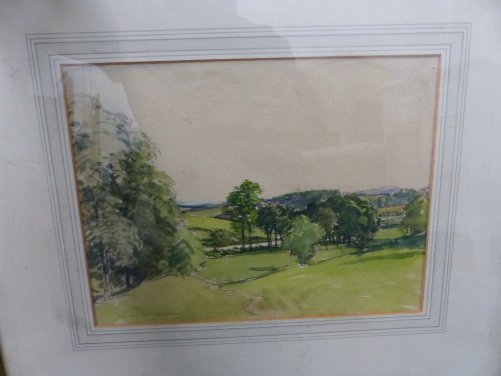 EARLY 20th.C.ENGLISH SCHOOL. A RIVER VIEW INDISTINCTLY SIGNED AND INSCRIBED. 26 x 35cms TOGETHER - Bild 2 aus 4