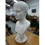 A PLASTER BUST AFTER THE ANTIQUE.