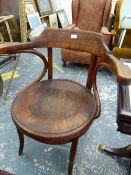 A THONET TYPE LARGE BENTWOOD CHAIR.