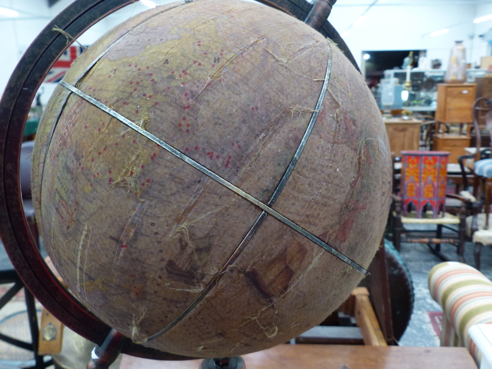 A PRINTED CLOTH GLOBE ON METAL STAND. - Image 10 of 20