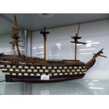 A SCRATCH BUILT FOLK ART MODEL GALLEON.