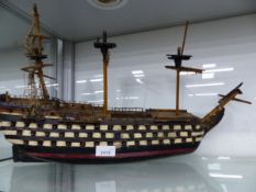 A SCRATCH BUILT FOLK ART MODEL GALLEON.