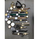 A COLLECTION OF MAINLY VINTAGE WRIST WATCHES AND POCKET WATCHES TO INCLUDE SEIKO, SEKONDA, ROTARY,