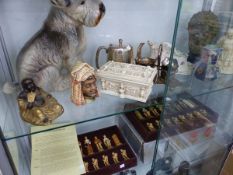 AN SAC LTD DECORATIVE CHESS SET, ORNAMENTAL CHINA, PLATED WARES ETC. ( PLEASE NOTE ONLY ONE SET)