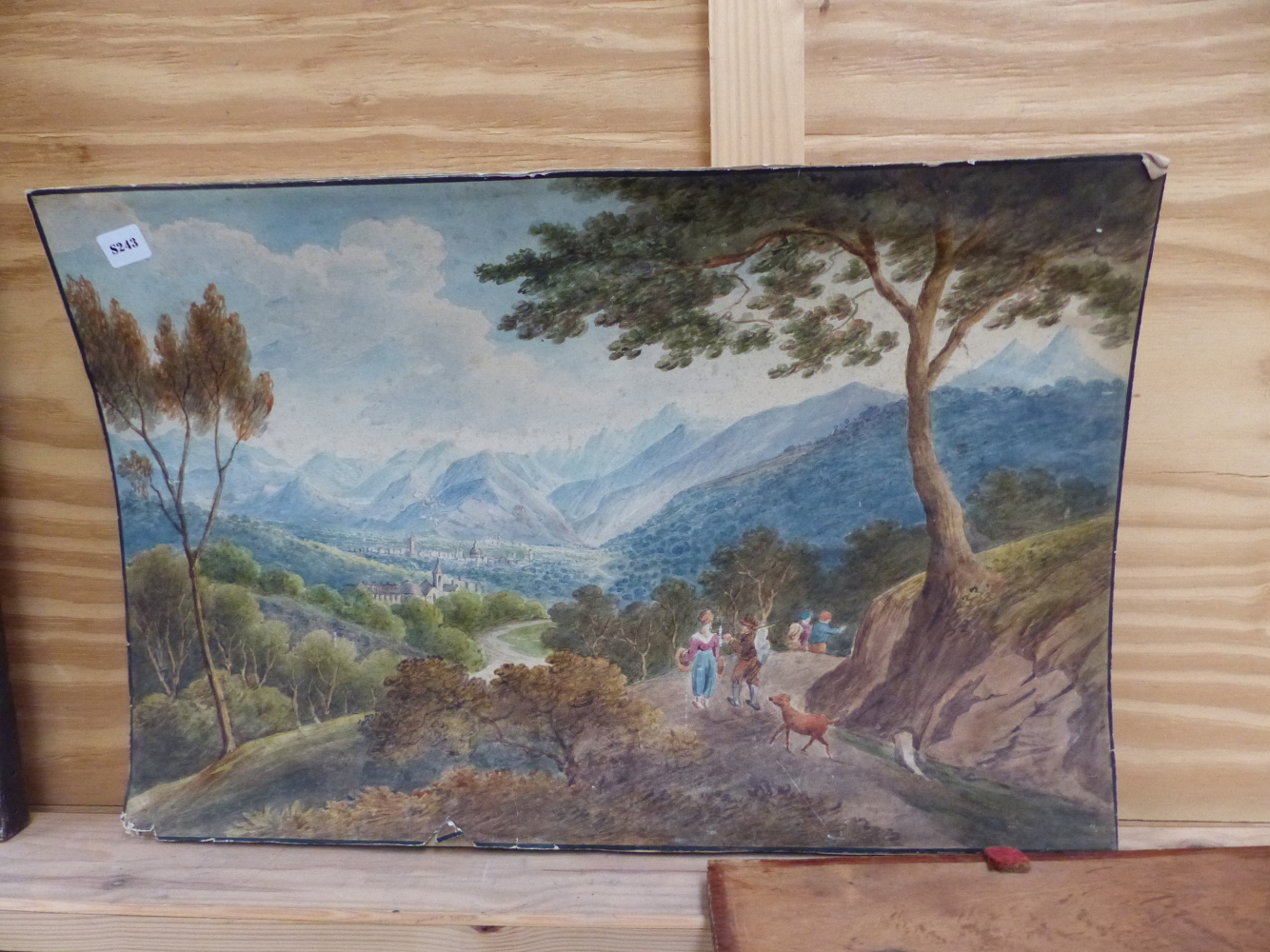 19th.C.CONTINENTAL SCHOOL. TWO MOUNTAIN LANDSCAPES, WATERCOLOURS, UNFRAMED. 33 x 51cms. TOGETHER - Bild 6 aus 8