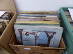 APPROX. 50 VINYL LP RECORDS MOSTLY ROCK TO INC. GENESIS, AC/DC, PRINCE, MAMAS AND PAPAS, UFO, CAT