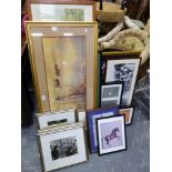 A DIVERSE COLLECTION OF FRAMED PHOTOGRAPHS AND PRINTS, MAINLY OF ORIENTAL SUBJECTS AND EASTERN