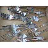 FIFTEEN PLATED FIDDLE PATTERN FORKS.