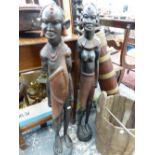 A PAIR OF CARVED AFRICAN FIGURES