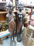 A PAIR OF CARVED AFRICAN FIGURES