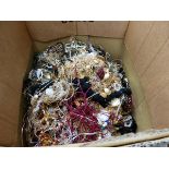 A LARGE BOX OF COSTUME JEWELLERY.