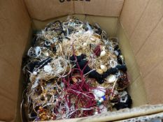 A LARGE BOX OF COSTUME JEWELLERY.