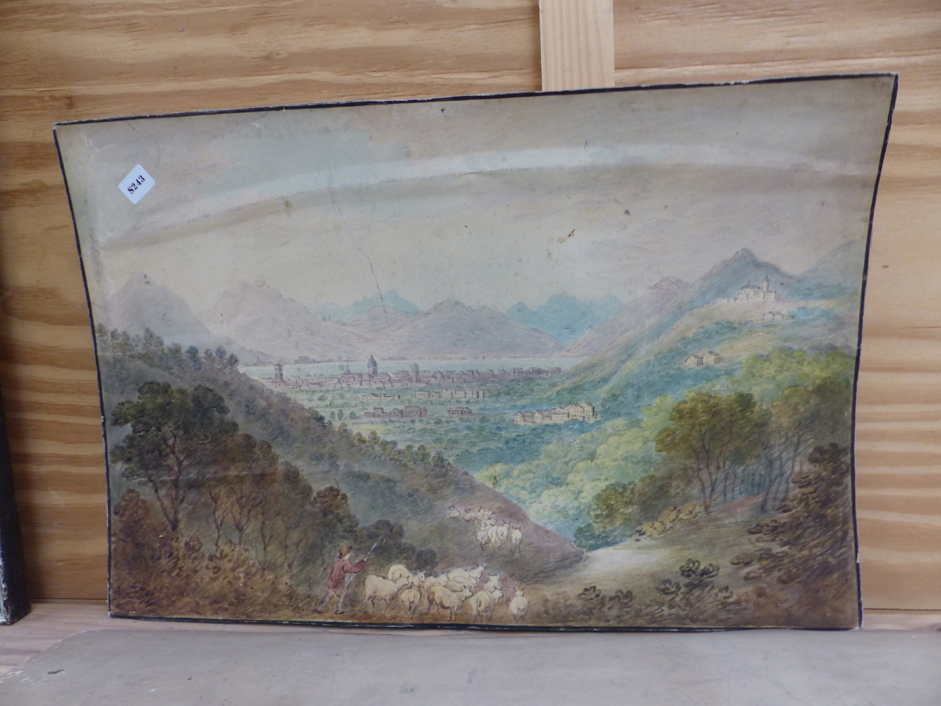 19th.C.CONTINENTAL SCHOOL. TWO MOUNTAIN LANDSCAPES, WATERCOLOURS, UNFRAMED. 33 x 51cms. TOGETHER - Bild 7 aus 8