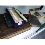 ALBUMS OF POST AND CIGARETTE CARDS, A SCRAP BOOK, LAND SALE BROCHURES AND EPHEMERA.