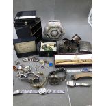 A COLLECTION OF WATCHES, JEWELLERY, HALLMARKED SILVER ETC TO INCLUDE A 9ct GOLD HEAD ONLY TUDOR