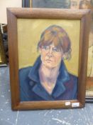 THREE CONTEMPORARY FRAMED PORTRAITS, OIL ON CANVAS, BY DIFFERENT HANDS, SIZES VARY (3).