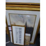 ORIGINAL WATERCOLOURS BY J ALLEN SHUFFREY (OXFORD ARTIST), TOGETHER WITH A CHARLES PEATTIE ALEX
