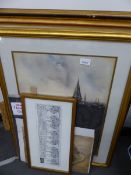 ORIGINAL WATERCOLOURS BY J ALLEN SHUFFREY (OXFORD ARTIST), TOGETHER WITH A CHARLES PEATTIE ALEX