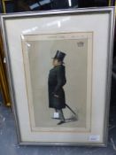 FOUR VANITY FAIR VINTAGE COLOUR PRINTS OF STATESMEN, TOGETHER WITH OTHER LATER PRINTS, ETC., SIZES