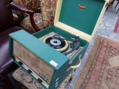 A VINTAGE DANSETTE RECORD PLAYER.