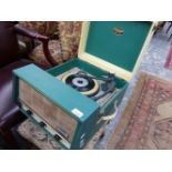 A VINTAGE DANSETTE RECORD PLAYER.