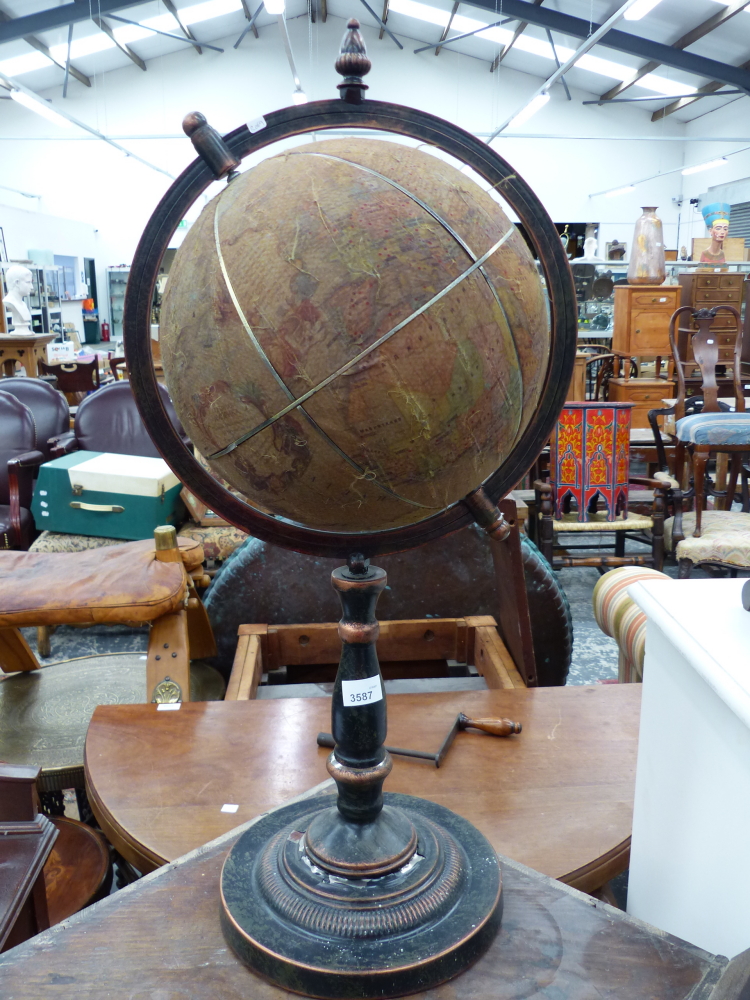 A PRINTED CLOTH GLOBE ON METAL STAND. - Image 5 of 20