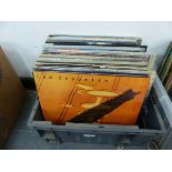 APPROX 50 VINYL LP RECORDS TO INC. MOSTLY ROCK, LED ZEPPELIN, PINK FLOYD, ETC.