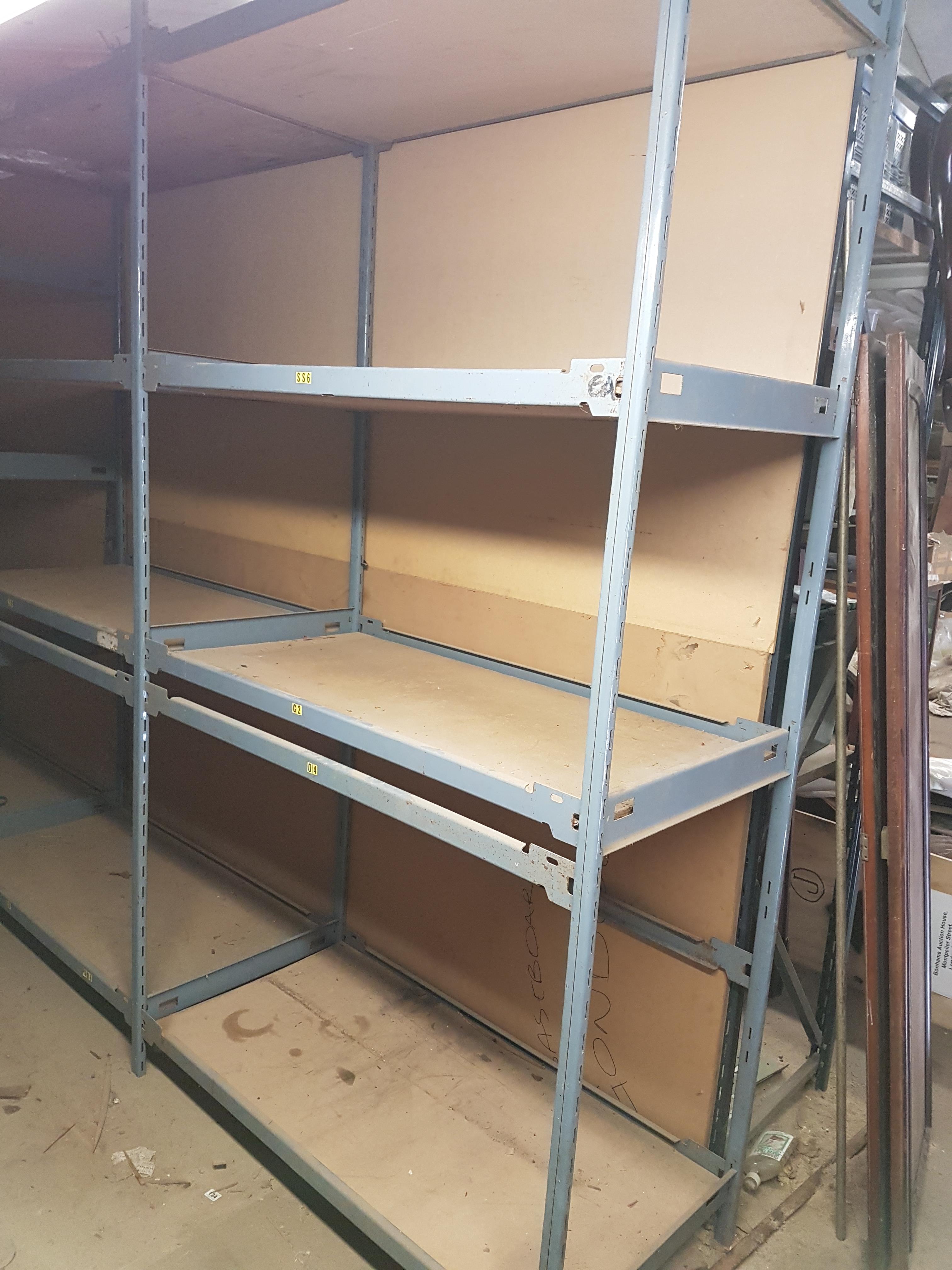 A LARGE SET OF ADJUSTABLE INDUSTRIAL SHELVING. - Image 3 of 4