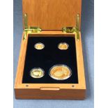 THE PERTH MINT AUSTRALIA, SET OF FOUR 24ct 9999 GOLD PROOF AUSTRALIAN NUGGET COINS TO INCLUDE 100