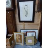 A FRAMED PRINT AFTER LOWRY TOGETHER WITH VARIOUS PRINTS BY DIFFERENT HANDS AND TWO WATERCOLOURS BY