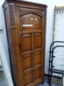 A VINTAGE PANEL DOOR SMALL WARDROBE, W 78 X D 41 X H 183CMS.