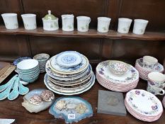 A CHURCHILL PART DINNER SERVICE, VICTORIAN AND LATER PLATES, MASONS GINGER JAR, ORIENTAL RICE