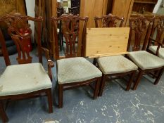 FIVE ANTIQUE STYLE CHAIRS.