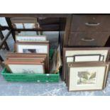 A GROUP OF ANTIQUE AND LATER PRINTS OF RURAL SUBJECTS AND FURTHER DECORATIVE PICTURES ( QTY)