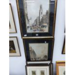 AFTER THOMAS SHORTER BOYS. FOUR ANTIQUE COLOUR LITHOGRAPHS OF LONDON STREET SCENES 43 x 32cms