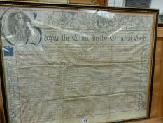 A FRAMED GEORGIAN INDENTURE