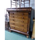 A MAHOGANY CHEST OF SIX GRADED DRAWERS