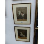 SIX AUSTRIAN COLOUR PRINTS OF HORSES MOUNTED IN UNIFORM FRAMES TOGETHER WITH FURTHER DECORATIVE