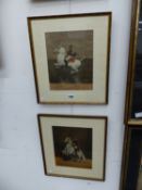 SIX AUSTRIAN COLOUR PRINTS OF HORSES MOUNTED IN UNIFORM FRAMES TOGETHER WITH FURTHER DECORATIVE