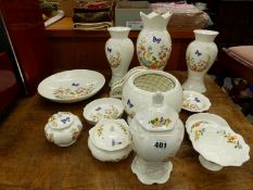 A COLLECTION OF AYNSLEY COTTAGE GARDEN FLORAL DECORATED CHINA WARES.