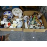 A QUANTITY OF MISC. ASSORTED ORNAMENTAL CHINA WARES TO INCLUDE BLUE AND WHITE ORIENTAL STYLE