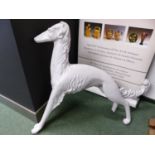 A WHITE PAINTED SHOP DISPLAY SALUKI. H 103cms.