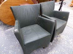 A PAIR OF ART DECO STYLE ARM CHAIRS.